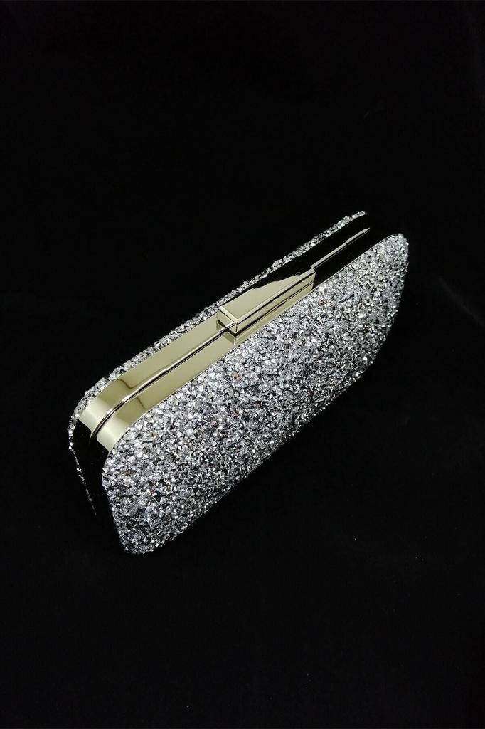 Women's Stylish and Useful Evening Dress Bag Yakamoz Women's Silver Stone Evening Dress Clutch Portfolio Bag