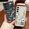 Модный прозрачный чехол для телефона с сердечками и цветочным принтом для Samsung S24 S23 Ultra S22 S21 FE A15 A35 A55 A33 A54 A53 A25, противоударный прозрачный мягкий силиконовый чехол