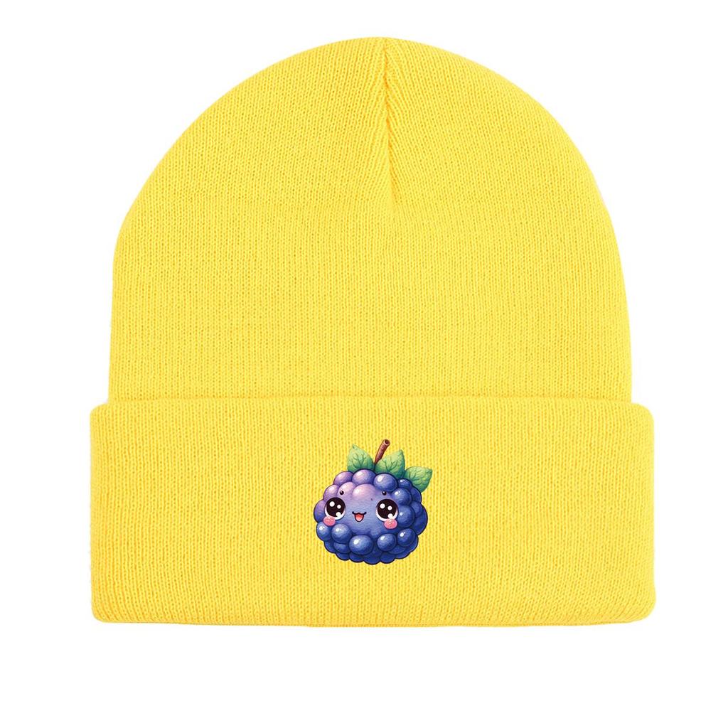 Cartoon Grape Winter Knit Cap Beanie, Fruit Skull Cap Cuff Autumn Leisure Gorro Knitted Hat Beanie