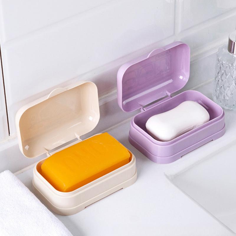 Soap Case Simple Flap Drainage Box Bathroom Toilet Waterproof Soap Storage Box Dormitory Home Travel Large Soap Dish