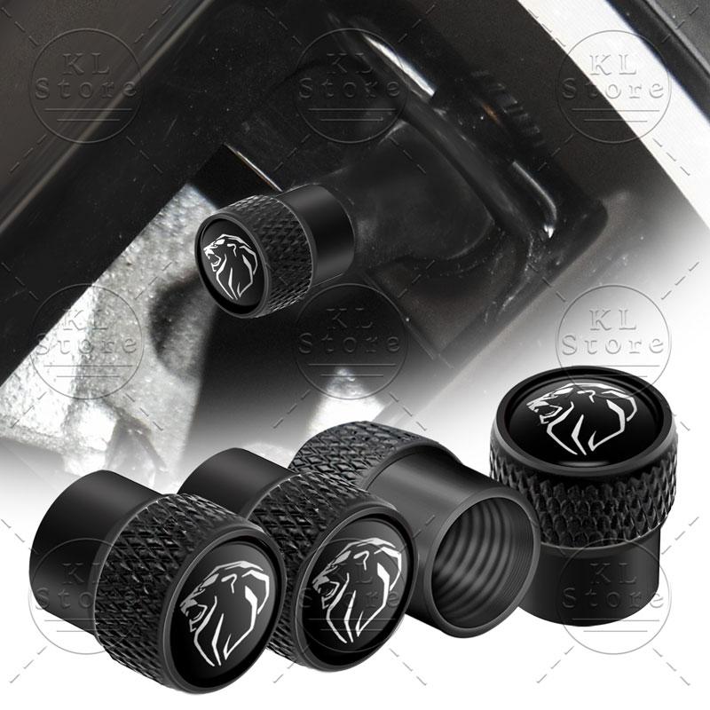 4Pcs Lion Head Emblem Car Wheel Tire Valve Caps Rim Stem Dust-proof Cover Decor For Peugeot 207 308 407 301 508 2008 3008 5008