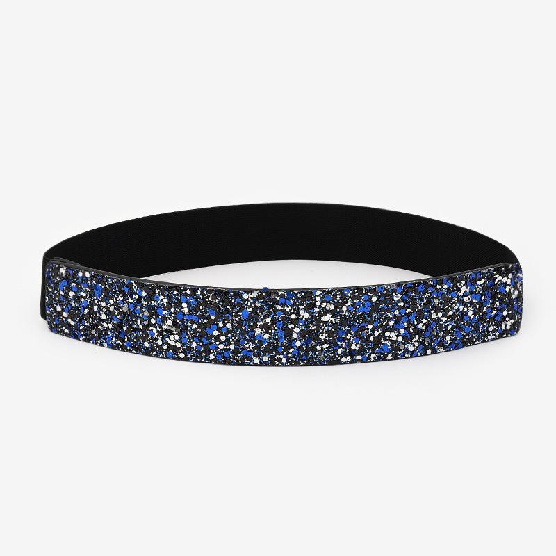 Shining RhineStone Sequin Corst Elastic Belt For Women Inlaid Imitation Diamond Elastic Belts Flash Colour Ladies Fashion Dress