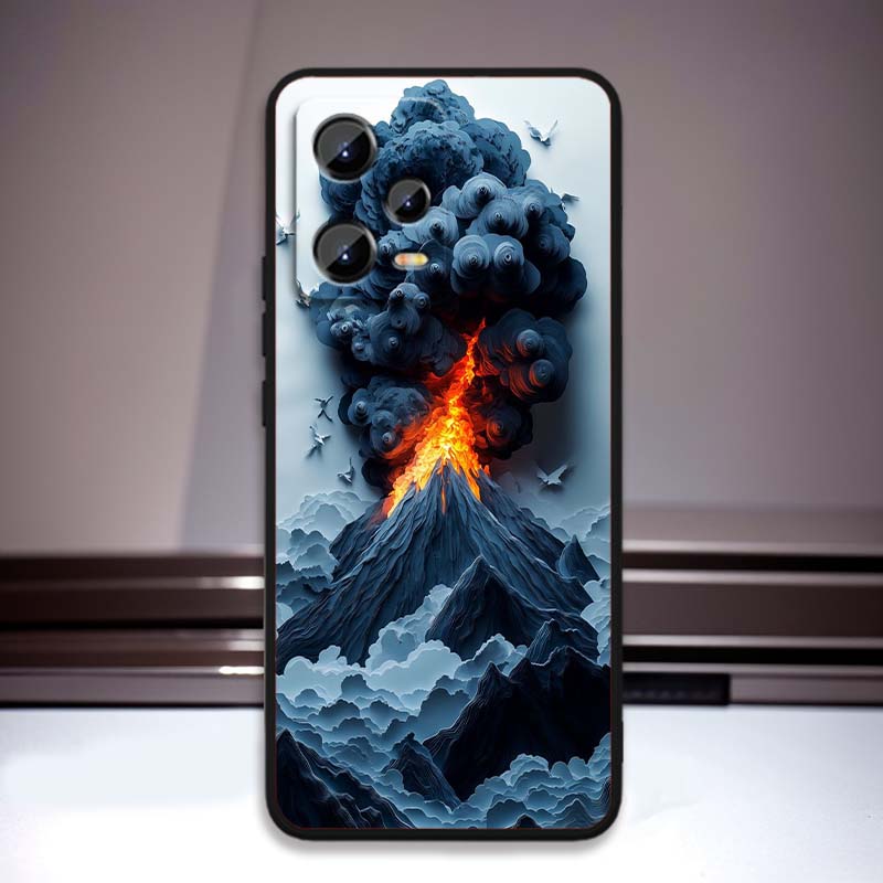 Креативные пейзажные узоры Чехол для телефона Для Xiaomi Redmi Note 15 14 13 12 12S 11E 11 11S Pro Plus 4G 5G Черный Мягкий ТПУ