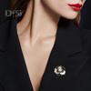Women Brooch Camellia Faux Pearl Anti-slip Wear-resistant High-end Coat Collar Hat Scarf Decoration Clothes Pin Garment Jewelry