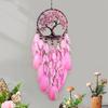 Розовое Дерево 3D Акриловый Ловец Снов Перья Большие Музыка Ветра Ручная Работа Украшения Садовые Подвески Спальня Украшения Для Подарков