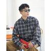 2024 Клетчатая рубашка с длинным рукавом в японском стиле Гонконга Ins Свободная рубашка для мальчиков Летнее модное универсальное повседневное пальто