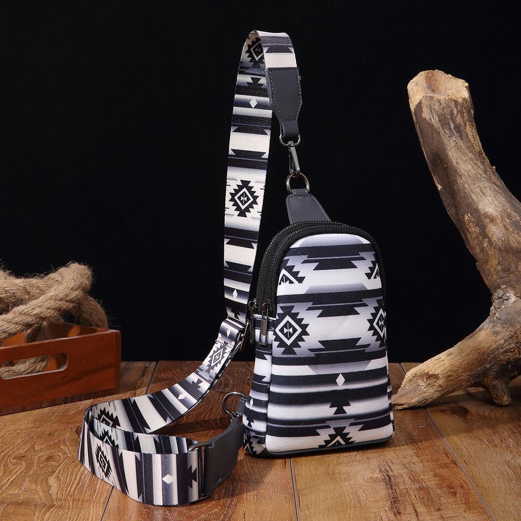 Винтажная богемная женская сумка-клатч с принтом на холсте, сумка через плечо на груди