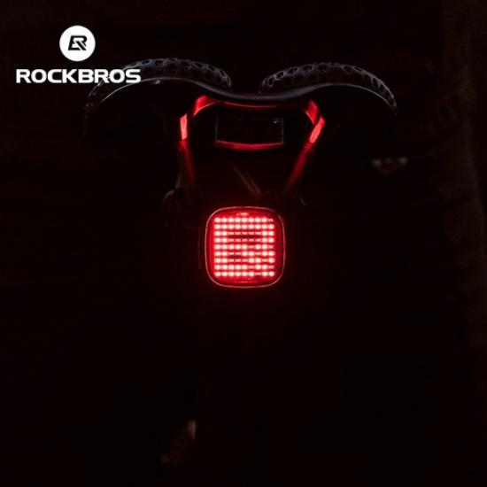 ROCKBROS Animated Bike Tail Light,12 Modes Auto Brake Rear Light,IPX6 Waterproof