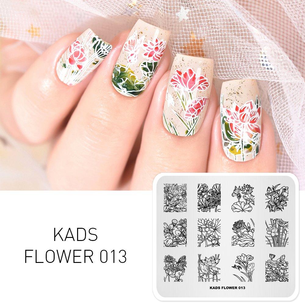 kads 53 Flower Series Nail Stamping Plates DIY Manicure Stamping Plate for Nail Art Template Nail Art Stamp Plates