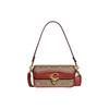New Studio Cow Leather Shoulder Bag, Small Square Bag, Handbag, Shoulder Bag, Crossbody Bag Women's Brown & Red CE764-B4NQ4