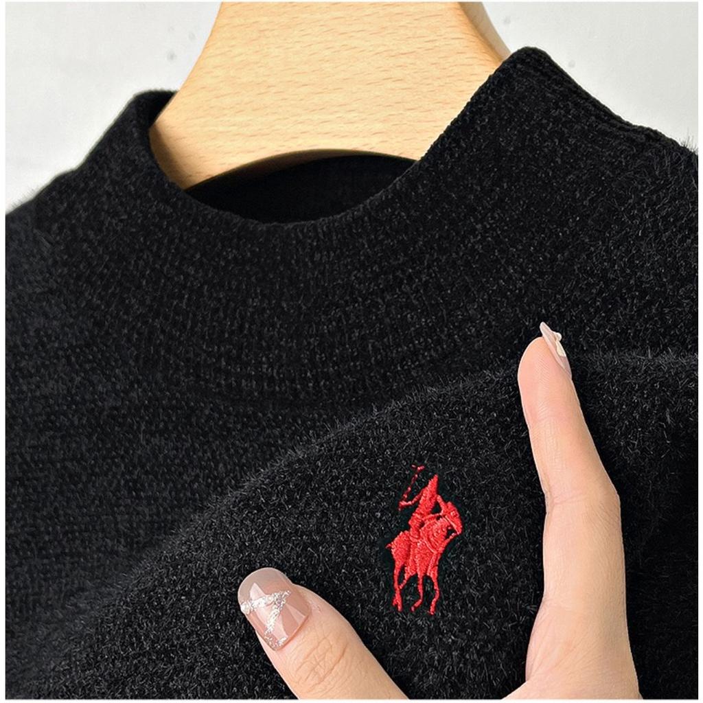 STORN High End Brand Velvet Sweater Men's New Designer Fashion Embroidery Winter Thick Warm Round Neck Knitted Pullover