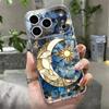 Винтажный Чехол в Европейском Стиле Для iPhone 17 Pro Max Чехол iPhone 16 15 14 13 Pro Max 11 Прозрачный Силиконовый Мягкий Чехол Луна Звезды