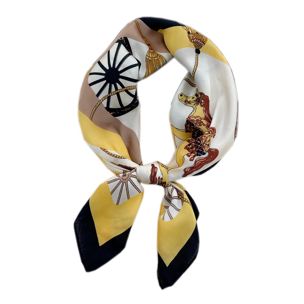 70 Silk Scarf: Small Square for Women - Lightweight Korean Fashion, Perfect for Spring, Summer, Autumn; Stylish for Flight Attendant or Neck Accessory