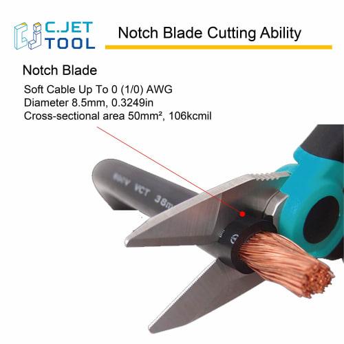 C.Jet Tool Electrician's Stainless Steel Electrician Scissors for Metal, Electrical Cable, Wire Stripping, and Cutting - Multi-Purpose with Stainless