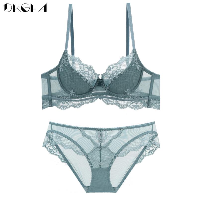 DKGEA Тонкий бюстгальтер, кружевной бюстгальтер, комплект женского сексуального нижнего белья больших размеров