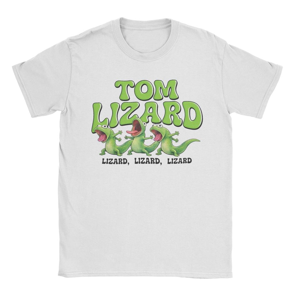 Унисекс Женская Футболка с Графическим Принтом Hoppersed Tom The Lizard Хлопковая Футболка Одежда