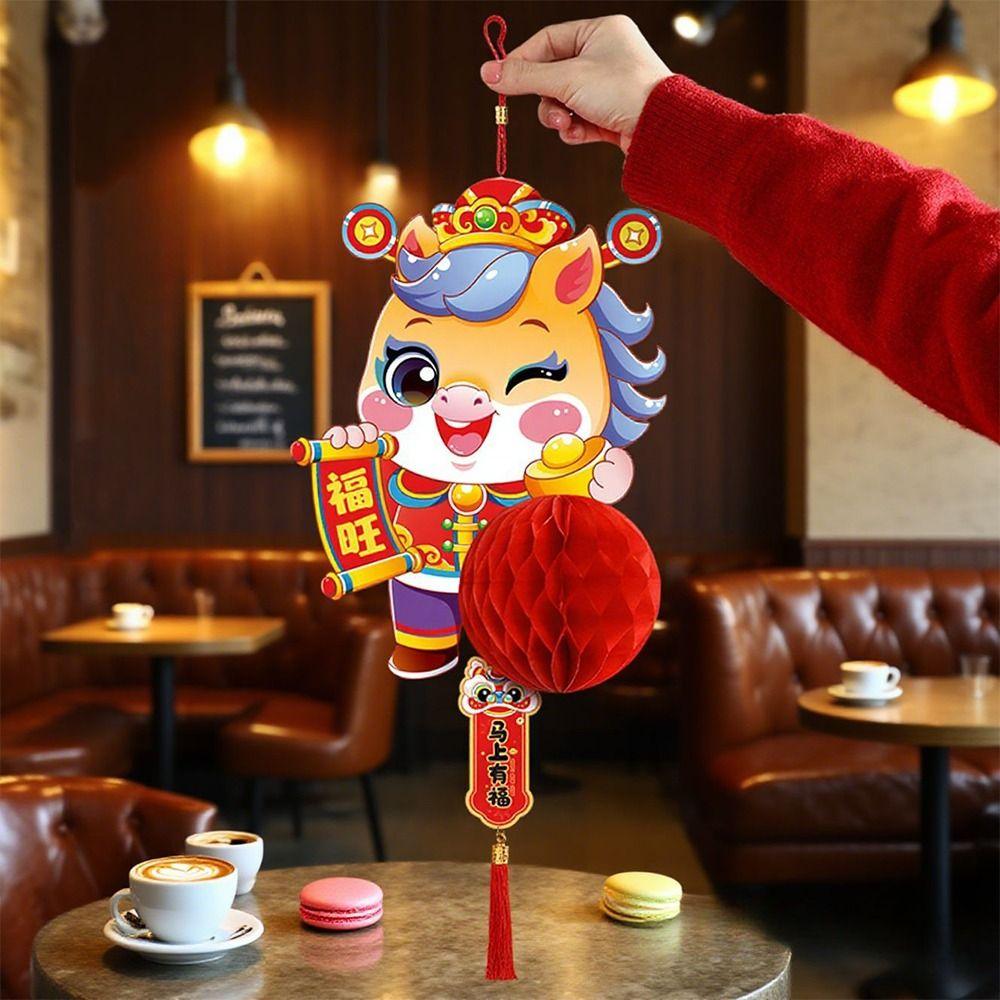 Traditional Horse Year Hanging Pendants Chinese Style Lucky Lanterns Ornament Wedding Birthday