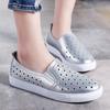 Women’s Sneakers Casual Summer Hollow Slip On Outdoor School Student Silver Shoes Plus Size