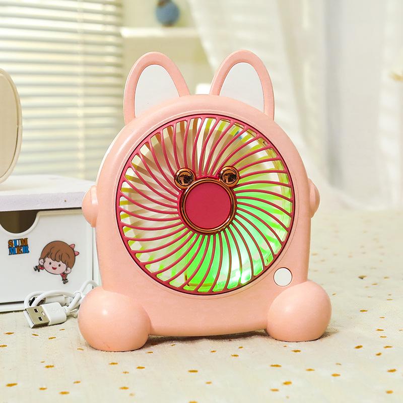 USB Rechargeable Puppy-Themed Fan, 3-Speed Adjustable, Ideal for Desktop and Bedside Use