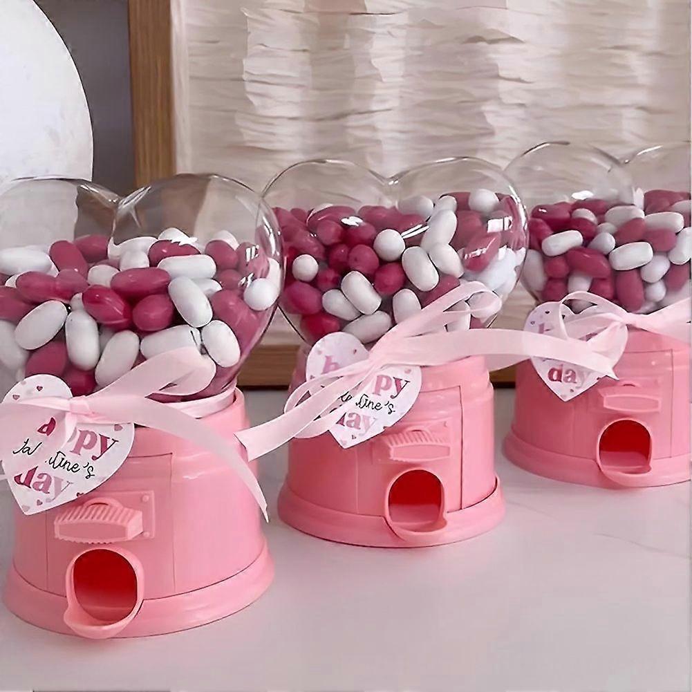 Heart Shaped Candy Dispenser, Fun Gumball Machine for Home & Office, Sweet Treat Dispenser for Valentine's Day Party Favors
