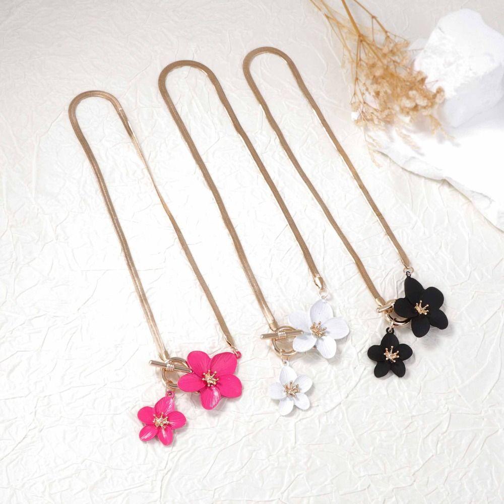 Metal Flower Jewelry Set Exaggerated Pendant Jewelry Suit Flower Necklace Earrings Set Party