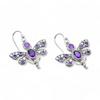 Sterling Silver Dragonfly Earrings: Amethyst Gemstone Dangle Earrings
