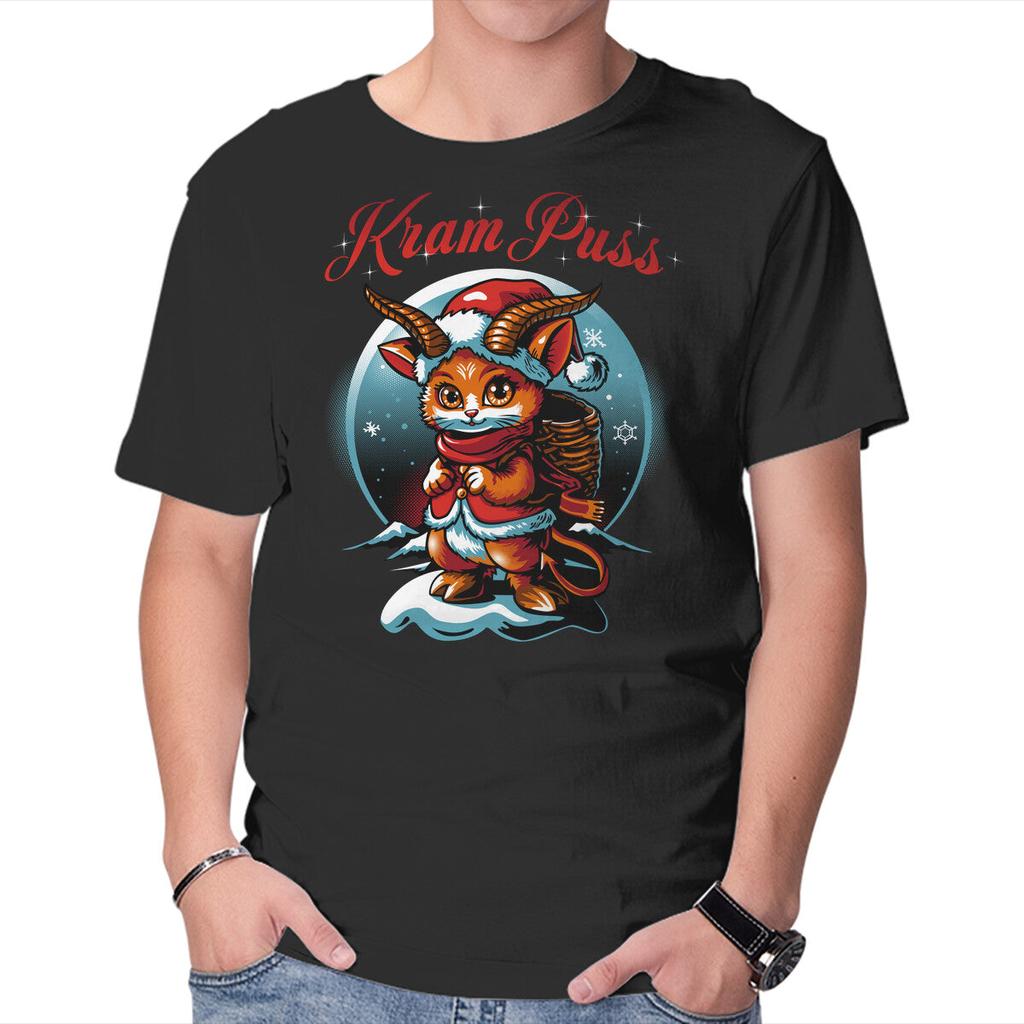 Unisex Crew Neck T-Shirt KramPuss Graphic Short Sleeve Casual Tee