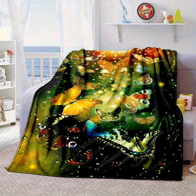 Electric Butterfly Dance Blanket Flannel Blanket Throw Blanket Sofa Cover Blanket Soft Premium Blanket Picnic Blanket Tv Blanket Gifts