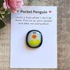 A Little Pocket Penguin Hug Mini Cute Pocket Penguin Hug Animal Decoration for Friend Birthday Lovers Gift with Greeting Card
