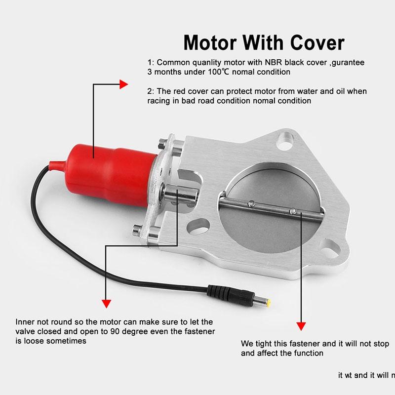 Электрический выхлопной клапан премиум-качества 2,5"/3" с мотором клапана с дистанционным управлением для универсальной установки