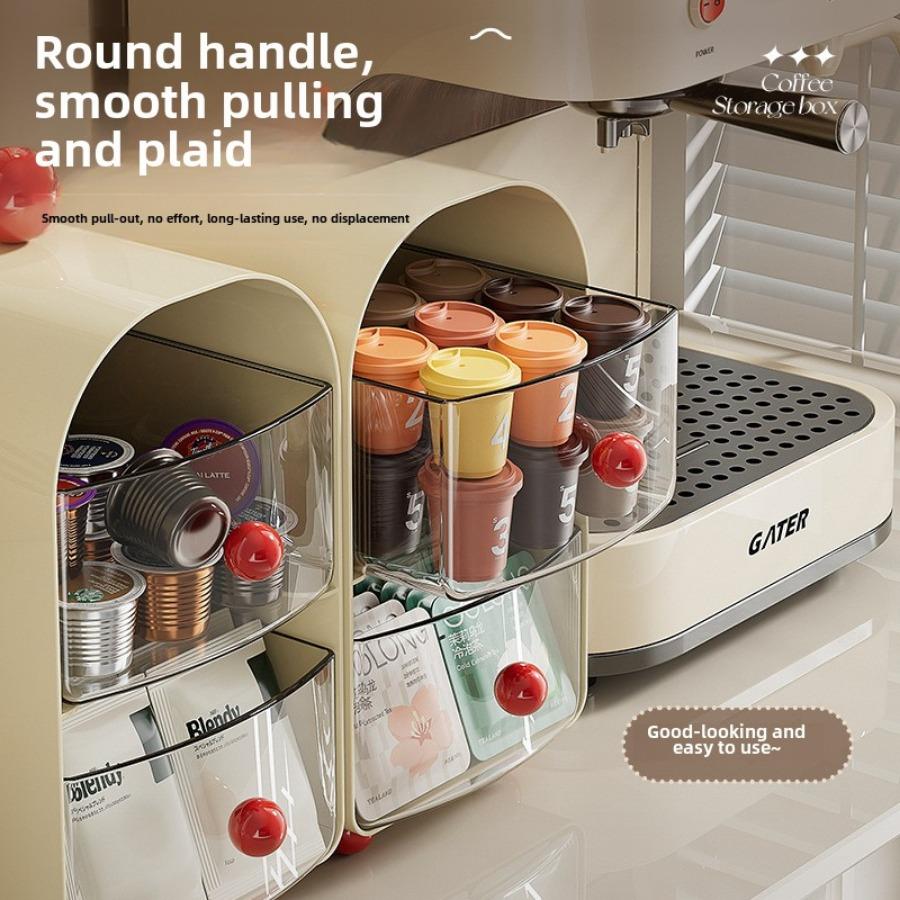 Органайзер для кофе Настольный Угловой Коробка для хранения чайных пакетиков Выдвижной ящик Сле Офис Чайная Водная комната Стол Стеллаж для хранения Органайзер для капсульного кофе