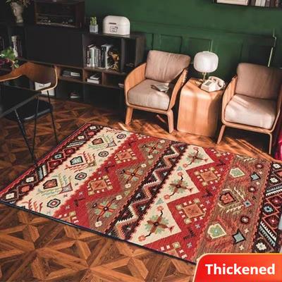 Моющийся ковер, бирюзовый бохо, для спальни, нескользящий, восточный ковер, коврик, с низким ворсом, для внутреннего пола, ковер для столовой, гостиной, фойе, декор