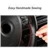 Steering-Wheel Braid With Needles Thread Auto Steering Wheel Car Steering Wheel Cover Leather