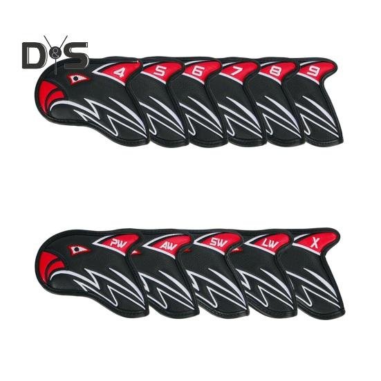 11 шт. чехлы для клюшек для гольфа из искусственной кожи, защитные чехлы для головок клюшек с рисунком орла, чехлы для головок клюшек для гольфа, аксессуары для гольфа для всех клюшек для гольфа