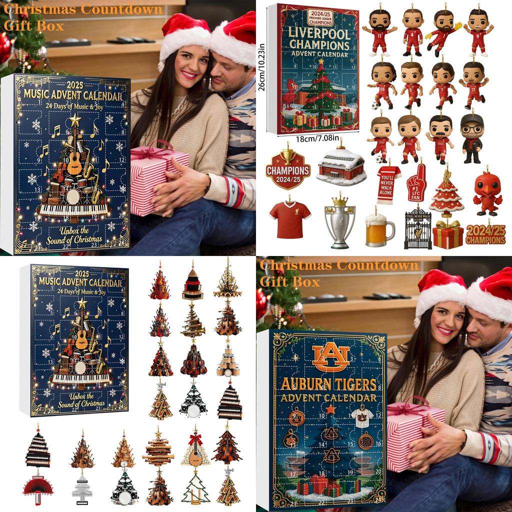 Арсенал Ливерпуль Футбол Акриловый Рождественский Блайнд Бокс Украшение на Елку с Мультяшными Персонажами для Праздничного Декора