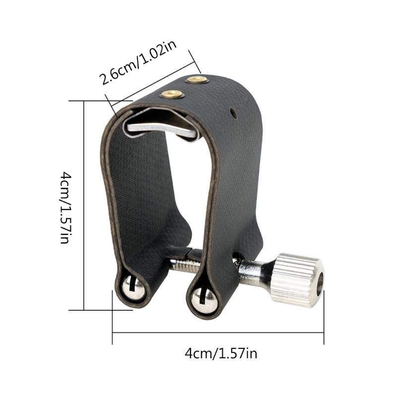 Leather Alto Saxophone Ligature Fastener for Tenor Sax Saxphone Bakelite Mouthpiece