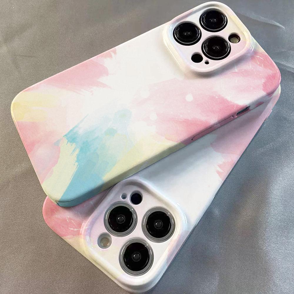 Акварельная живопись Глянцевая пленка Жесткий ПК Чехол для телефона для Oppo A6 A5 A78 A3 A3X A60 A74 A38 A58 A96 A57 A76 A16e A55 Pro 4G 5G