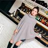 DX~~Autumn and Winter New Product Pullover High Neck Solid Tassel Large Acrylic Cape Cape Loose Knitted Top for Warmth