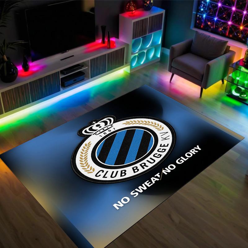 Club Brugge FC Design Crystal Velvet Carpet Cozy Non?Slip Printed Rug For Bedroom Living Room Entrance