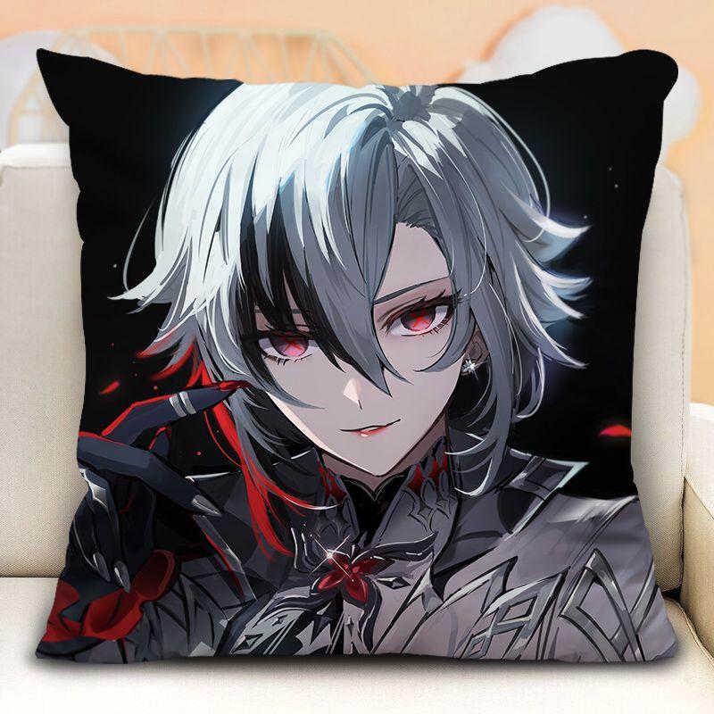 Наволочка с изображением слуги Арлекино из Genshin Impact, периферийные устройства в стиле аниме, наволочка на диванную подушку, наволочка на подголовник автомобиля