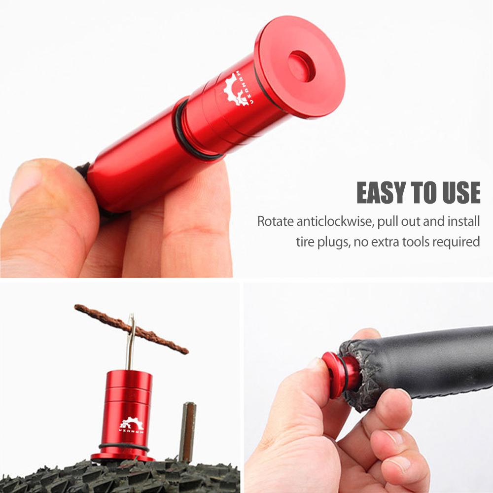 Комплект для ремонта велосипедных бескамерных шин, инструмент для сверления шин шоссейного велосипеда MTB с 5 заглушками для шин и наконечником ручки