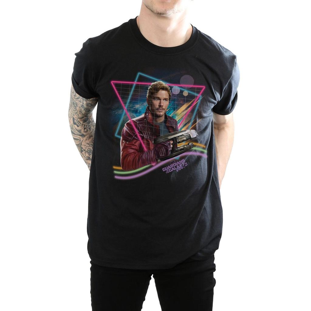 Marvel Mens Guardians Of The Galaxy Neon Star Lord T-Shirt