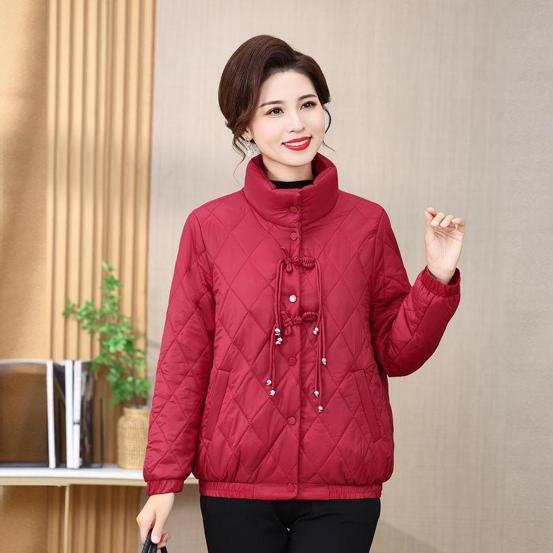 Women Winter Stand Collar Short Padded Cotton Coat Warm Casual Outerwear