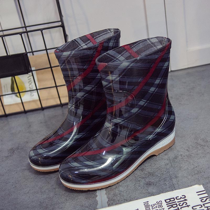 Высокие водонепроницаемые сапоги до середины голени, женские дождевые сапоги, весна/осень 2024, женские дождевые сапоги из ПВХ, rty678