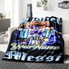 Messi Personalized Text Blanket Throw Customizable Blanket Durable Comfort Throw For Seaside Livingroom Living Room Bed Ideal for All Seasons