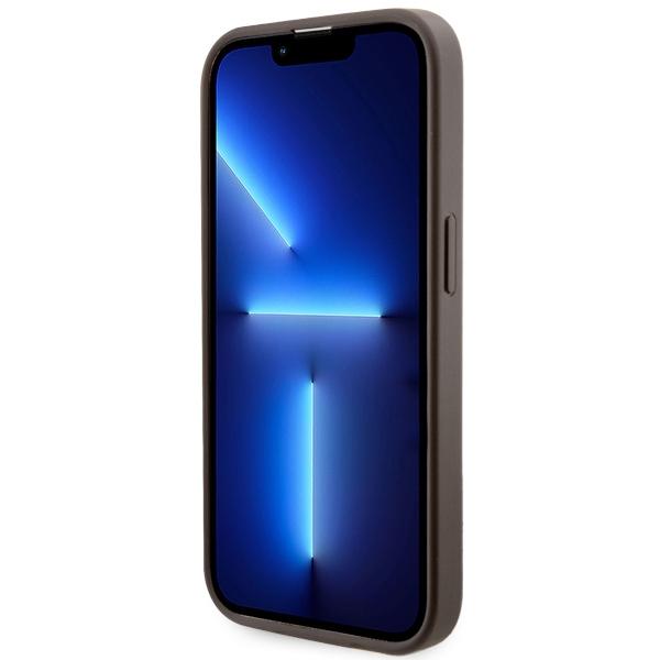 Etui do iPhone 14 Pro Guess 4G Printed Stripes MagSafe Brązowy
