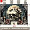 2D flat banner 1 skull-themed decoration item a skull photo prop with rose and tree designs.zyc