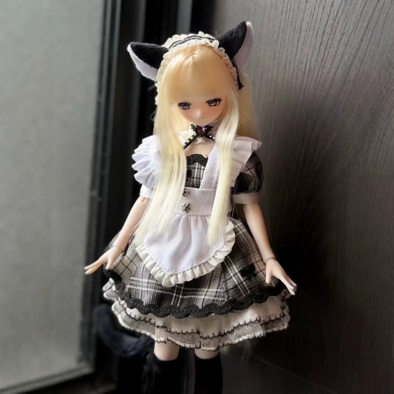BJD Doll Outfit Set SD14 Ob22 Ob24 Six Black Cat Tea Style Clothing Only No