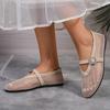 Large Size Mesh Casual Sandals Women Summer Mesh Breathable One Buckle Flat Sandals