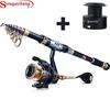 Комбинированные катушки для спиннинговых удочек: телескопическая удочка длиной 1,8–3,0 м и спиннинговые катушки с алюминиевой шпулей 14BB с ЧПУ